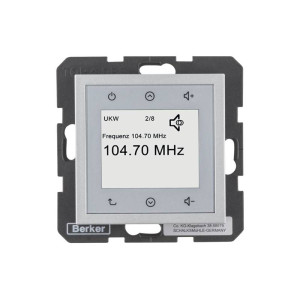 B.x/S.1 Radio Touch, aluminium mat; linia projektowa: B.Kwadrat/B.3/B.7; BERKER by HAGER
