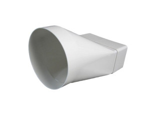 Łącznik przekrojów zmiennych: okrągły fi 104mm, płaski 110x55mm, biały, D/ZD 104/110x55; 007-0224, DOSPEL