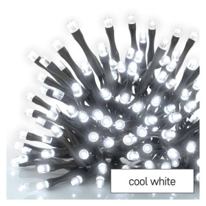 Lampki świąteczne, sople 100LED 2,5 m zimna biel IP44, łączone Standard (bez zasilacza)
