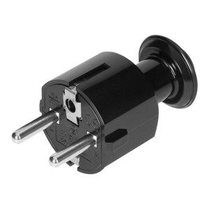 Wtyczka Prosta Uni-schuko z Uziemieniem 16A 230V Czarna – OR-AE-13304/B ORNO