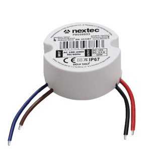 ZASILACZ OKRĄGŁY 50mm / 12V / IP67 / 2,5A / 30W