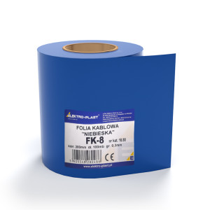 Folia kablowa NIEBIESKA oznacznikowa o grubości 0,3mm szerokosc 200mm, szt = 100mb, FK-8; 18.88, ELEKTRO-PLAST OPATÓWEK