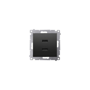 SIMON 54 Ładowarka 2 xUSB 2,1A 5VDC 230V, czarny; DC2USB.01/49 KONTAKT-SIMON