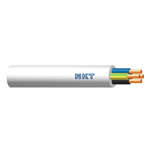 Przewód YDY 4x1,5 żo 450/750V Lumen biały (żyły: żo, niebieska, brązowa, czarna), szpula 500m bezzwrotna; NKT CABLES