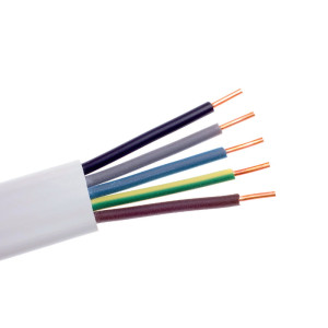 Przewód YDYp 5x2,5 żo 450/750V biały, krążek 100m; ELEKTROKABEL