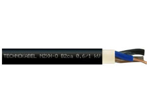 Kabel bezhalogenowy N2XH-O 2x2,5 RE B2ca 0,6/1kV energetyczny, czarny; bęben 500m; TECHNOKABEL