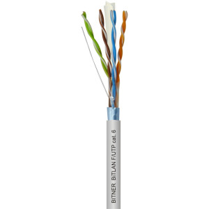 Kabel do sieci teleinformatycznych, ekranowany F/UTP 4x2x23 AWG (0,54) cat. 6 350MHz, skrętka foliowana FTP, BiTLAN, szpula=500m;; BITNER