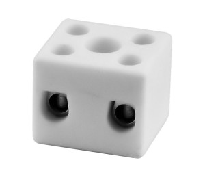 CPO-15A-2P Złączka gwintowa porcelanowa, 10mm2, 2 tory - (kolor biały)