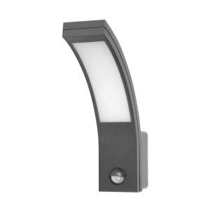 Oprawa ogrodowa PIR-PIRYT LED 10W, 800lm, 4000K, IP54 z czujnikiem ruchu, Szara