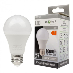 Żarówka LED E27 CLASSIC 10W 900lm, barwa światła: neutralna biel 4000K; EC79481, ECO LIGHT