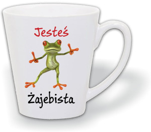 KUBEK LATE DO LATTE Z NADRUKIEM JESTEŚ ŻAJEBISTA WZÓR LM13