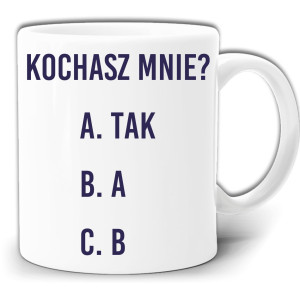 CZY KOCHASZ MNIE ? ABC WYBÓR KUBEK PREZENT NA WALENTYNKI ZAPAKOWANY W PUDEŁKO GW207