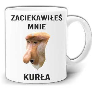 NOSACZ ZACIEKAWIŁEŚ MNIE KURŁA KUBEK W PUDEŁKU GW216