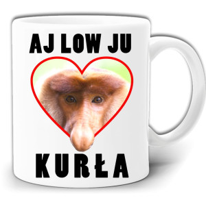AJ LOW JU WALENTYNKI PREZENT JANUSZ NOSACZ I LOVE YOU KURŁA KUBEK W PUDEŁKU GW209
