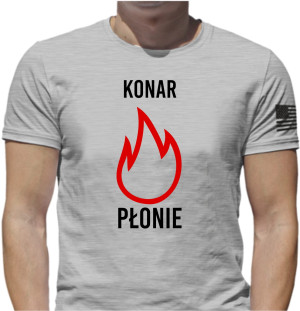 KONAR PŁONIE KOSZULKA Z NADRUKIEM NAPISEM ŚMIESZNE WZORY PREZENT