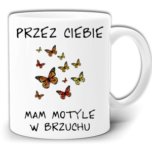 MAM MOTYLE W BRZUCHU PRZEZ CIEBIE KUBEK W PUDEŁKU GW245