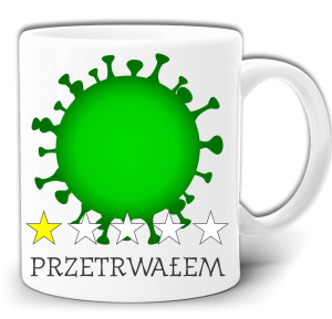 KORONAWIRUS PANDEMIA PRZETRWAŁEM KUBEK +PUDEŁKO GW259