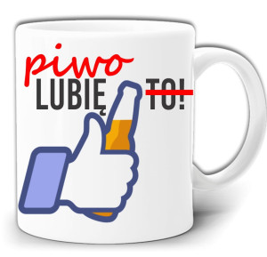 LUBIĘ PIWO FACEBOOK ŚMIESZNY KUBEK + PUDEŁKO GW294
