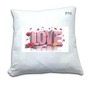 PODUSZKA Z NADRUKIEM LOVE W KWIATACH WZÓR P10