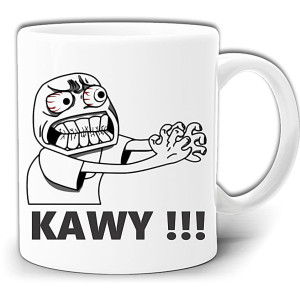 KAWY !!! ŚMIESZNY KUBEK Z NADRUKIEM W PUDEŁKU GW314