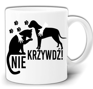 NIE KRZYWDŹ ZWIERZĄT PIES KOT KUBEK + PUDEŁKO GW327
