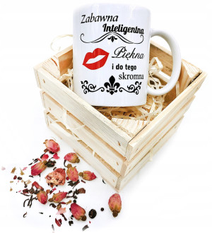 KUBEK Z NADRUKIEM W EKO SKRZYNCE NA PREZENT WZORY