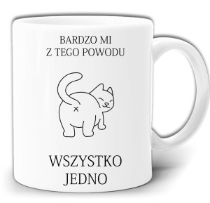BARDZO MI WSZYSTKO JEDNO KOT ŚMIESZNY KUBEK + PUDEŁKO GW499