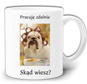 PRACUJĘ ZDALNIE ŚMIESZNY KUBEK + PUDEŁKO GW556