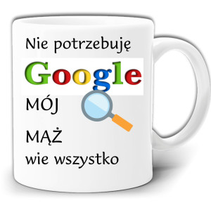 MÓJ MĄŻ WIE WIĘCEJ NIŻ GOOGLE KUBEK + PUDEŁKO GW561