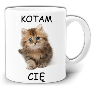 KOCHAM CIĘ KOTAM CIĘ KOT ŚMIESZNY KUBEK + PUDEŁKO GW565