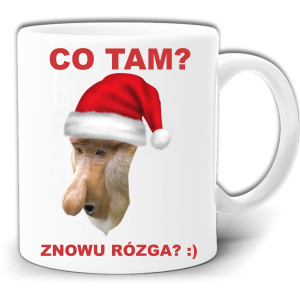 ZNOWU RÓZGA BOŻE NARODZENIE ŚWIĘTA NOSACZ PREZENT ŚMIESZNY KUBEK + PUDEŁKO GW588