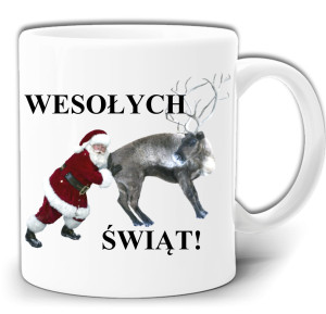 WESOŁYCH ŚWIĄT PREZENT ŚMIESZY KUBEK + PUDEŁKO GW594