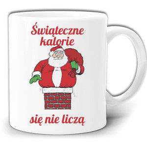 ŚWIĄTECZNE KALORIE NIE LICZĄ SIĘ MIKOŁAJ ŚMIESZNY KUBEK + PUDEŁKO GW608