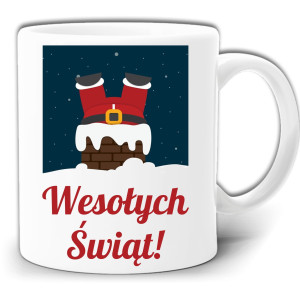 WESOŁYCH ŚWIĄT PREZENT NA ŚWIĘTA KUBEK Z NADRUKIEM + IMIĘ W PUDEŁKU GW612