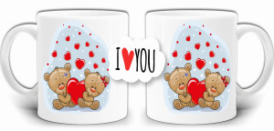 WALENTYNKI KOCHAM CIĘ MISIĘ I LOVE YOU KUBEK W PUDEŁKO GW635