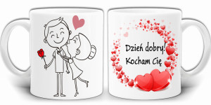 DZIEŃ DOBRY KOCHAM CIĘ WALENTYNKI KUBEK +PUDEŁKO GW637