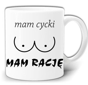 MAM CYCKI MAM RACJĘ ŚMIESZNY KUBEK W PUDEŁKU GW648