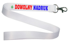 SMYCZ Z NADRUKIEM JEDNOSTRONNYM BIAŁA 2cm (smycze reklamowe)