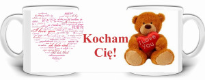 MIŚ KOCHAM CIĘ WALENTYNKI PREZENT KUBEK +PUD GW685