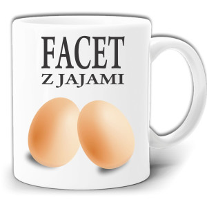 FACET Z JAJAMI PREZENT DLA MĘŻCZYZNY ŚMIESZNY KUBEK + PUDEŁKO GW693