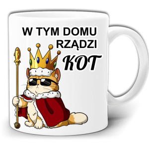 W TYM DOMU RZĄDZI KOT ŚMIESZNY KUBEK + PUDEŁKO GW700