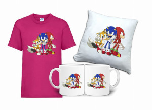 Zestaw Prezent SONIC Koszulka Poduszka Kubek SC2