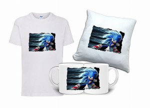 Zestaw Prezent SONIC Koszulka Poduszka Kubek SC3