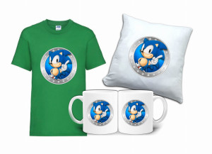 Zestaw Prezent SONIC Koszulka Poduszka Kubek SC4