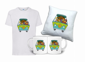 Zestaw Fana Koszulka Poduszka Kubek SCOOBY DOO SD4