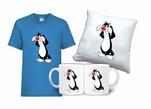 Zestaw Fana LOONEY TUNES Koszulka Poduszka Kubek LT4