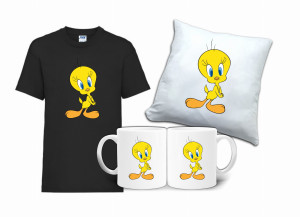 Zestaw Fana LOONEY TUNES Koszulka Poduszka Kubek LT5