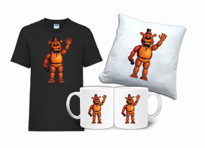 Zestaw Fana FIVE NIGHT AT FREDDY'S Koszulka Poduszka Kubek FT1