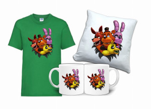 Zestaw Fana FIVE NIGHT AT FREDDY'S Koszulka Poduszka Kubek FT2