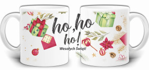 HO,HO,HO ŚWIĄTECZNY PREZENT KUBEK Z NADRUKIEM + PUDEŁKO GW755